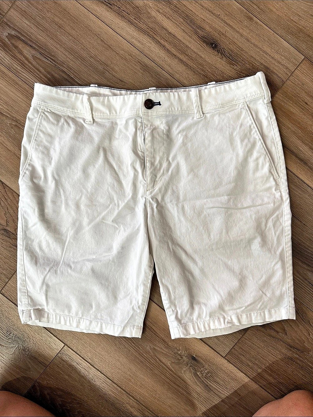 Flat Front Shorts in White